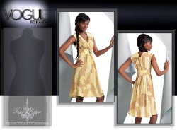 1086 Vogue Tracy Reese Sleeveless Midriff Yoke Cap Sleeve Dress Pattern 18-24 Uncut